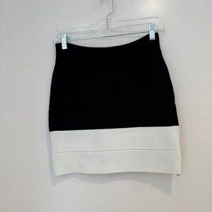 WYATT Black and White Colorblock Mini Skirt